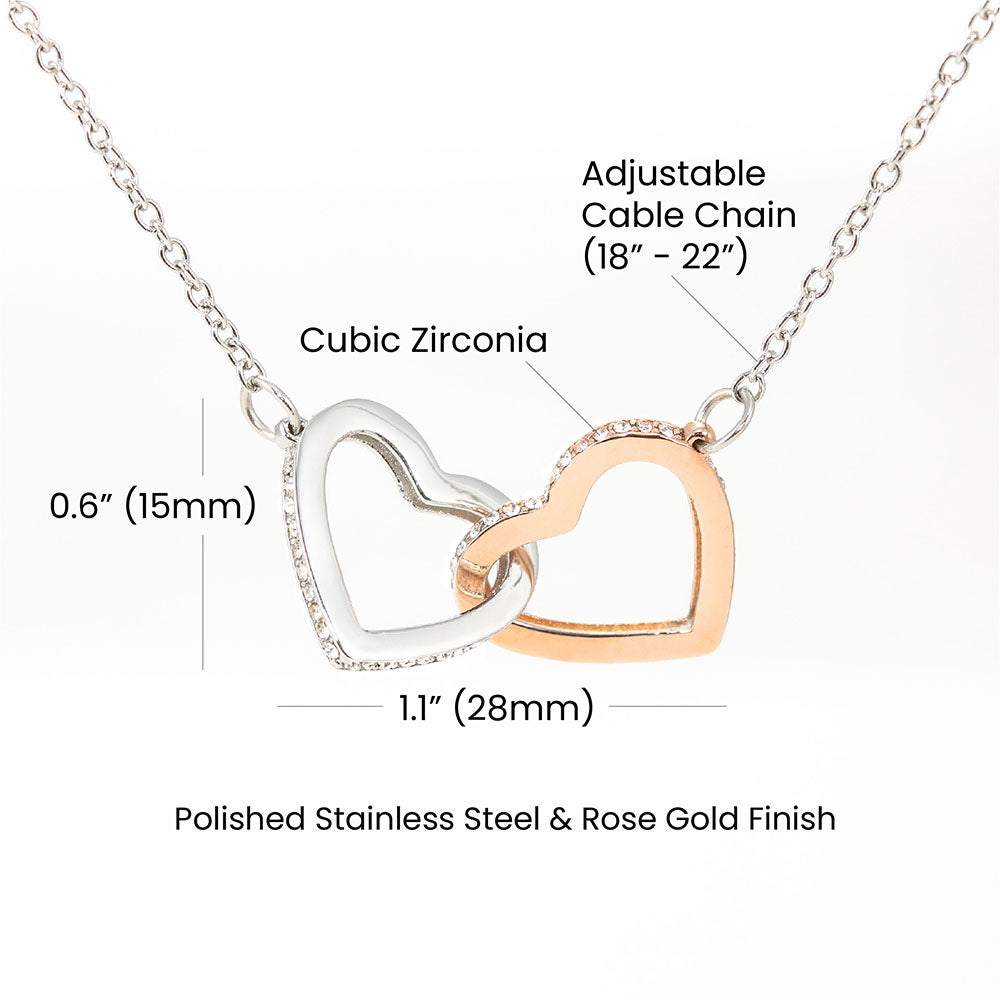 Interlocking Hearts Necklace: A Timeless Symbol of Never-Ending Love - CZ Necklace with Interlocking Hearts - Heart Pendant Necklace