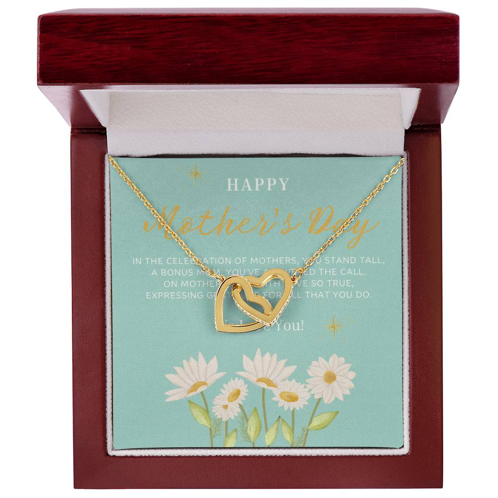 Bonus Mom Happy Mother's Day Interlocking Hearts Necklace - Personalize It Toledo