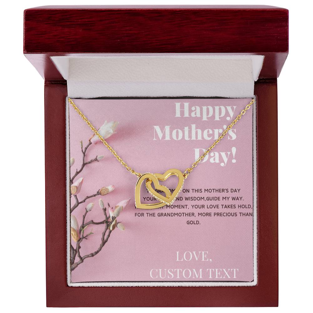 To Grandma Happy Mother's Day Interlocking Hearts Necklace - Personalize It Toledo