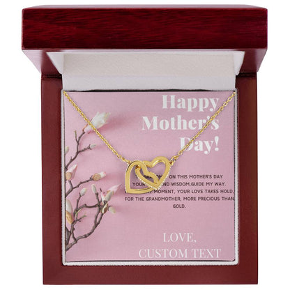 To Grandma Happy Mother's Day Interlocking Hearts Necklace - Personalize It Toledo