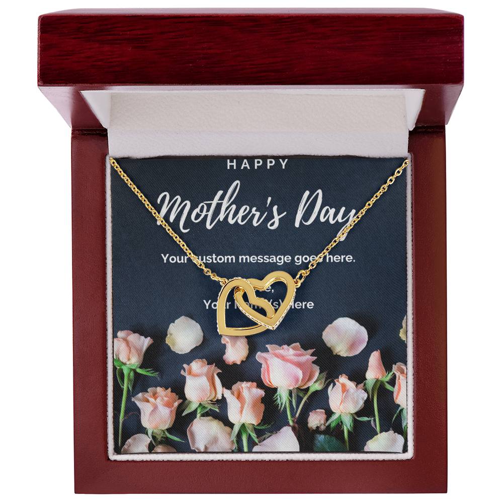 Happy Mother's Day Custom Message Interlocking Hearts Necklace - Personalize It Toledo