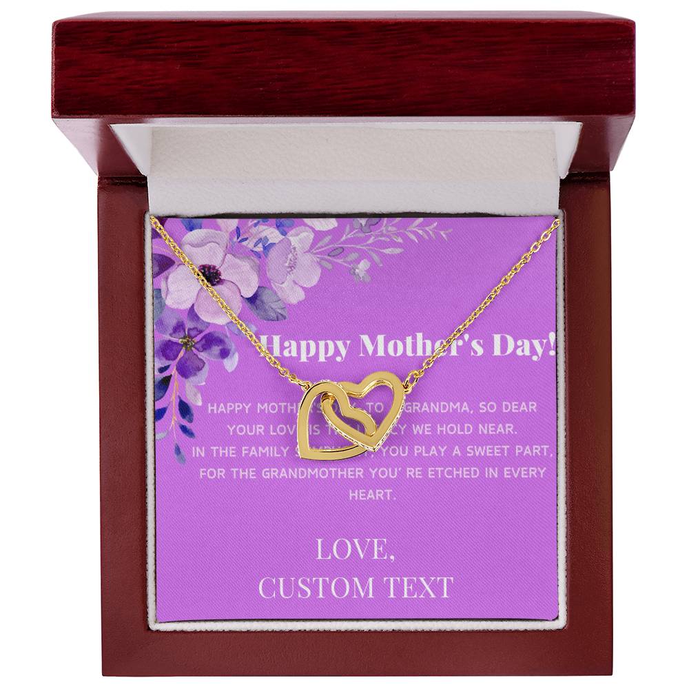 Happy Mother's Day To Grandma Interlocking Hearts Necklace - Personalize It Toledo