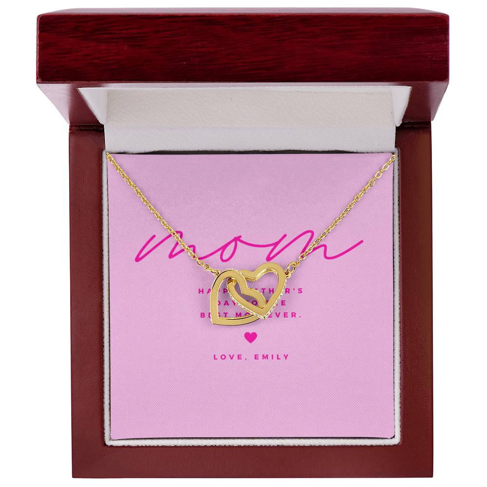 Mom Happy Mother's Day Interlocking Hearts Necklace - Personalize It Toledo