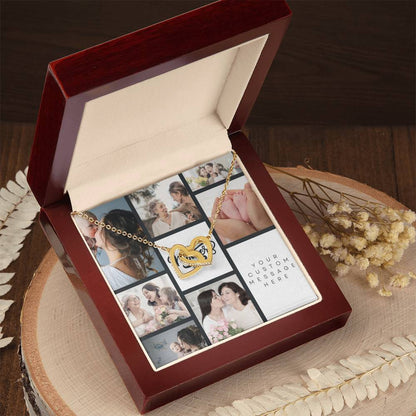 Happy Mother's Day Custom Message Interlocking Hearts Necklace With Photo Card - Personalize It Toledo