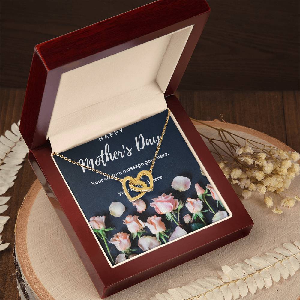 Happy Mother's Day Custom Message Interlocking Hearts Necklace - Personalize It Toledo