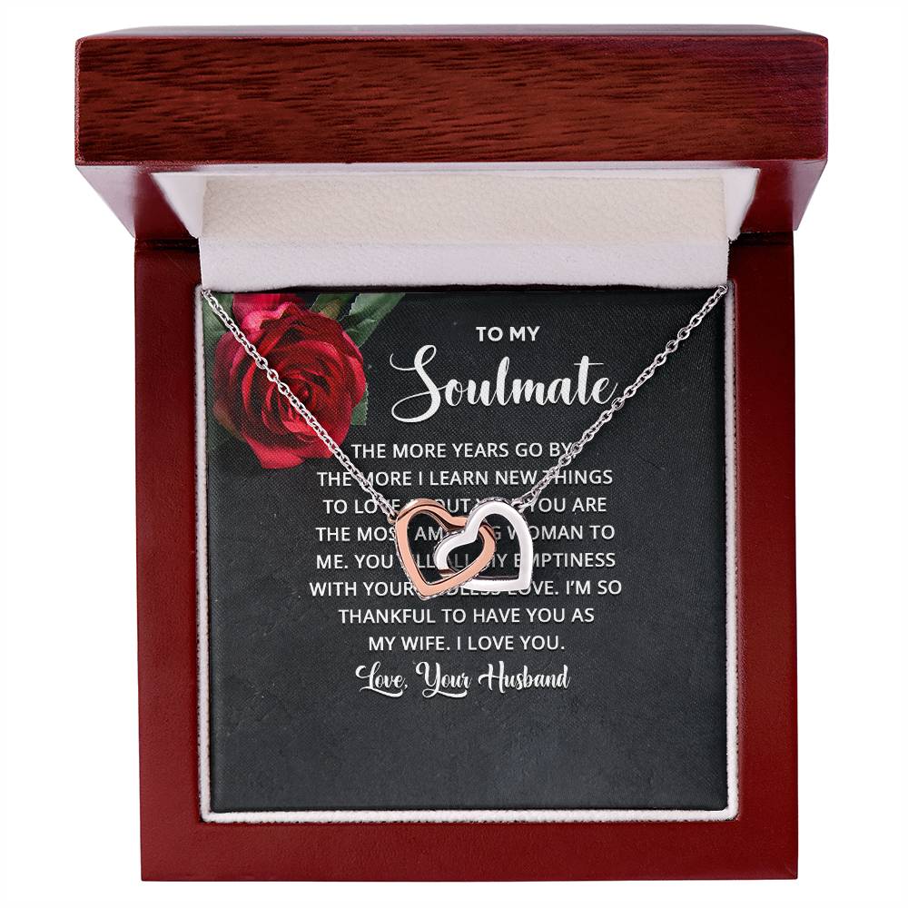 To My Soulmate Interlocking Hearts Necklace