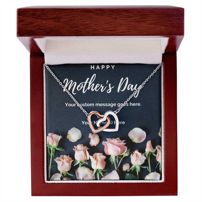 Happy Mother's Day Custom Message Interlocking Hearts Necklace - Personalize It Toledo