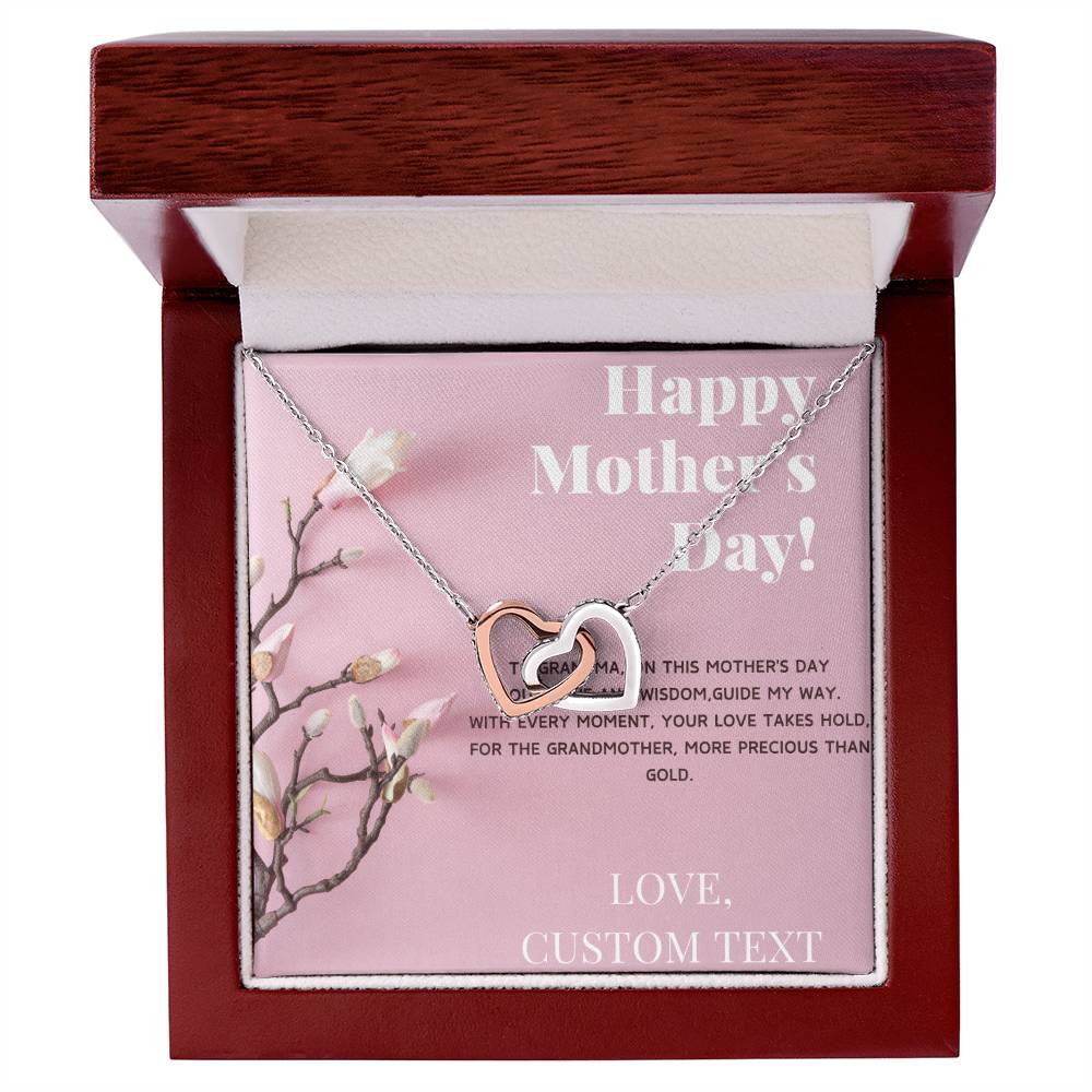 To Grandma Happy Mother's Day Interlocking Hearts Necklace - Personalize It Toledo