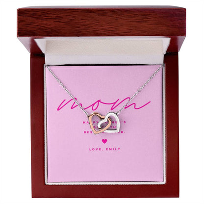 Mom Happy Mother's Day Interlocking Hearts Necklace - Personalize It Toledo