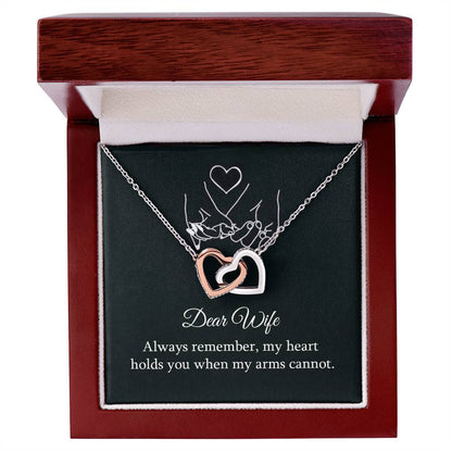 Dear Wife Always Remember Interlocking Hearts Necklace