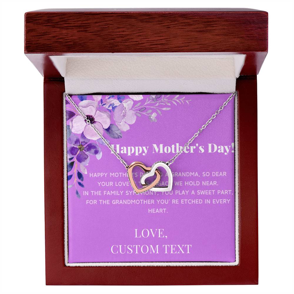 Happy Mother's Day To Grandma Interlocking Hearts Necklace - Personalize It Toledo