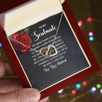 To My Soulmate Interlocking Hearts Necklace