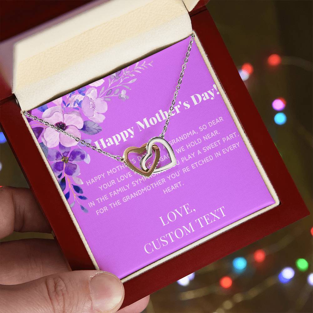 Happy Mother's Day To Grandma Interlocking Hearts Necklace - Personalize It Toledo