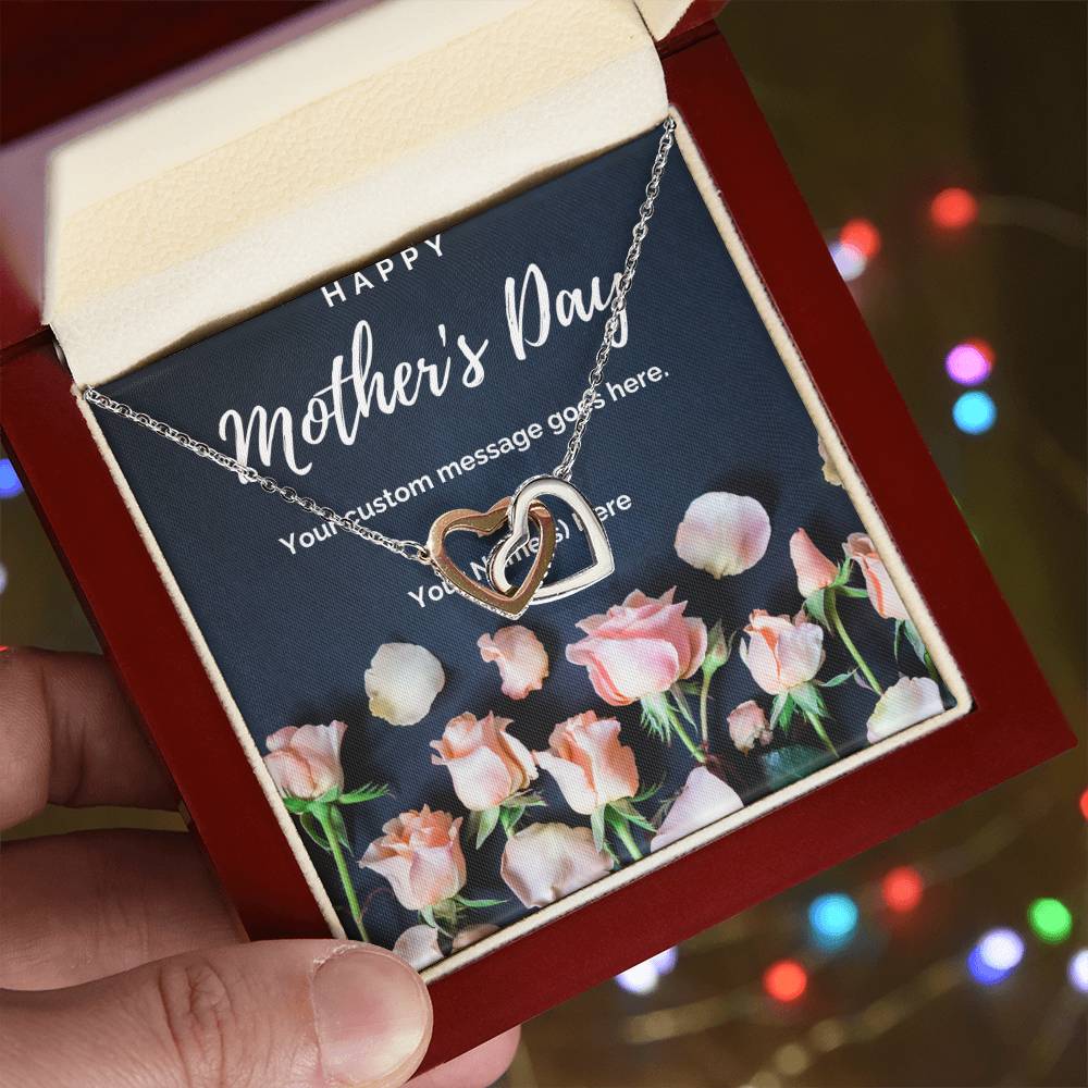 Happy Mother's Day Custom Message Interlocking Hearts Necklace - Personalize It Toledo