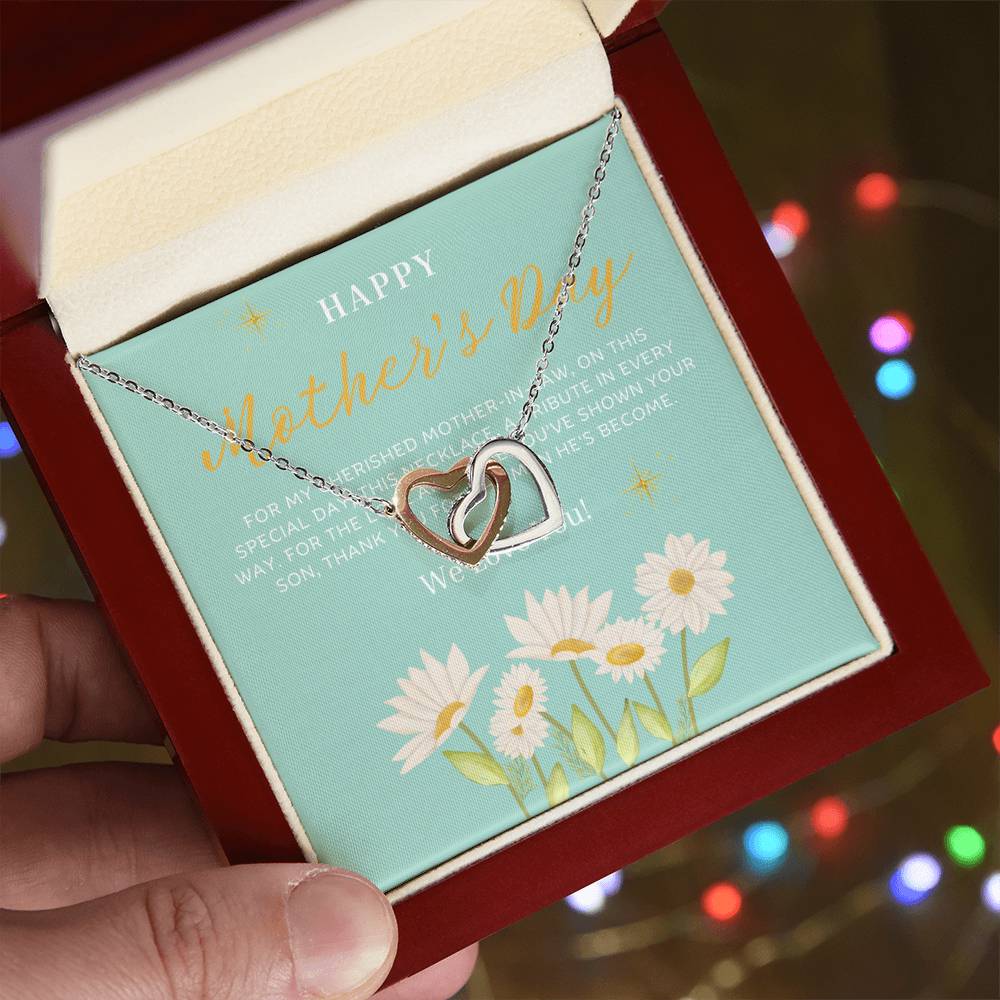 Happy Mother's Day Mother-In-Law Interlocking Hearts Necklace - Personalize It Toledo