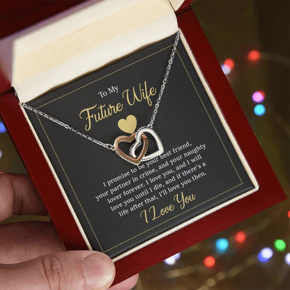 To My Future Wife Interlocking Hearts Necklace