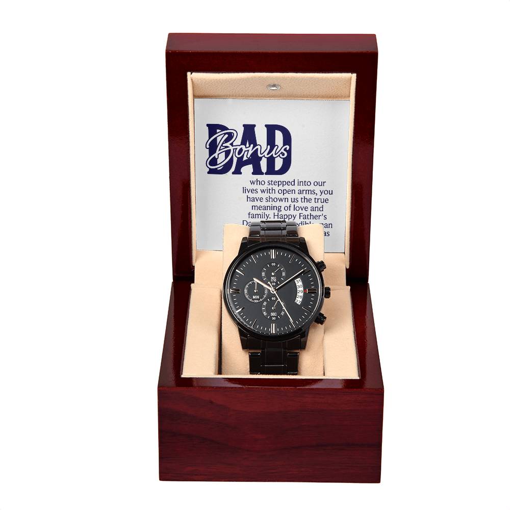 Bonus Dad Black Chronograph Watch