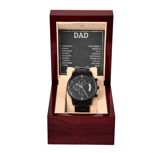 Dad - I'm Proud Black Chronograph Watch