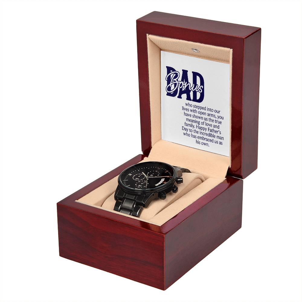 Bonus Dad Black Chronograph Watch