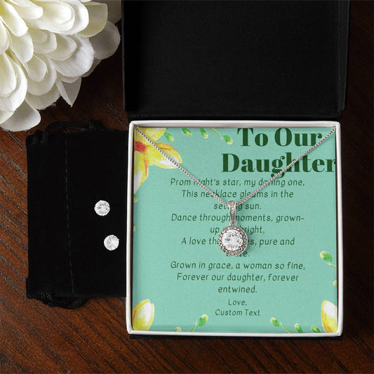 To Our Daughter On Prom Night Eternal Hope Necklace & Earrings Jewelry Set - Daughter Prom Jewelry - Prom Necklace for Daughter