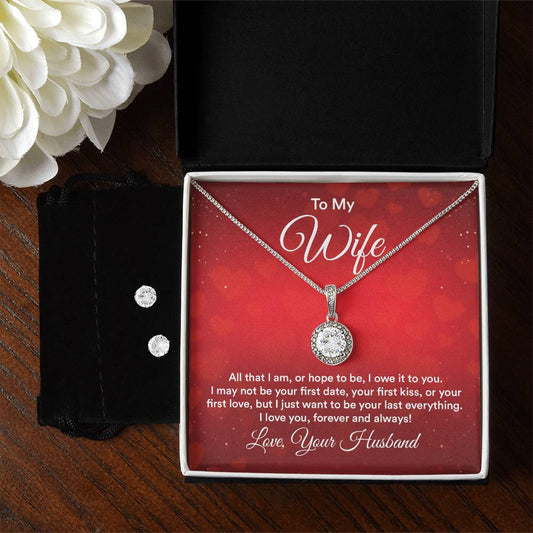 To My Wife All That I Am Eternal Hope Earrings & Necklace Set