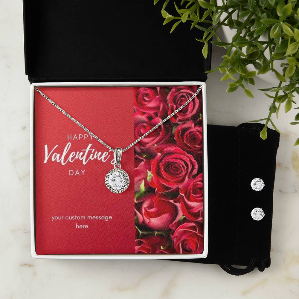 Happy Valentine's Day Eternal Hope Earrings & Necklace Set