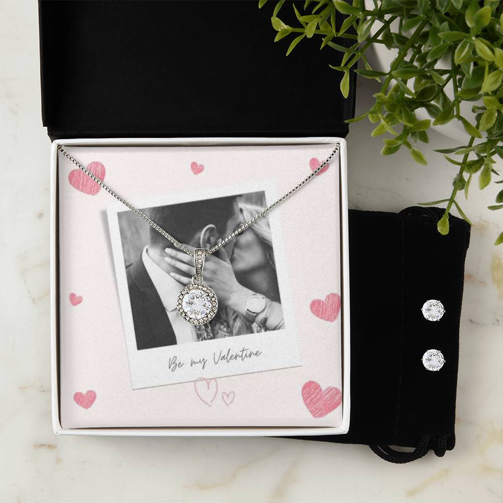 Be My Valentine Eternal Hope Earrings & Necklace Set With Photo Card