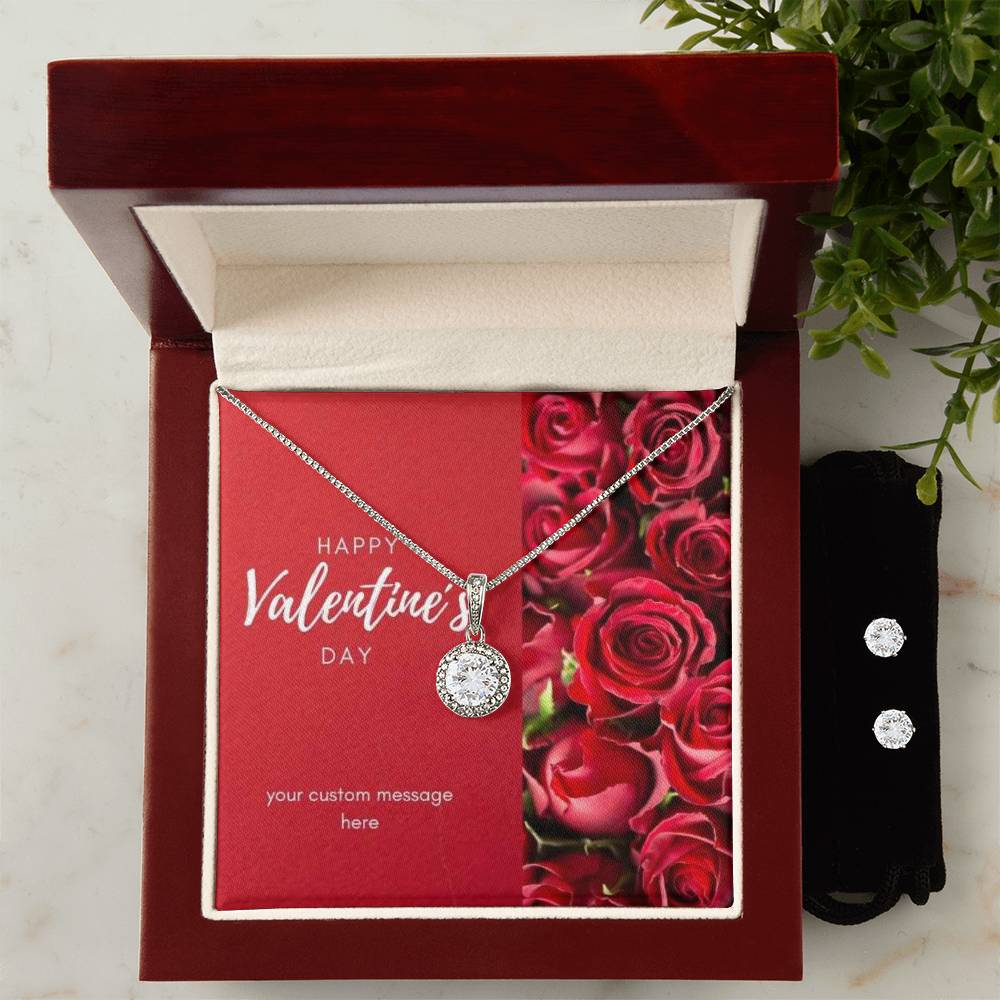 Happy Valentine's Day Eternal Hope Earrings & Necklace Set