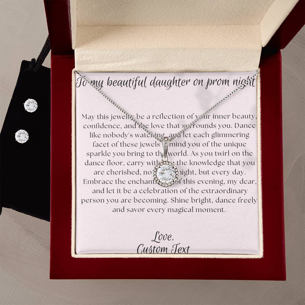 To My Daughter On Prom Night Eternal Hope Necklace &amp; Earrings Jewelry Set - Daughter Prom Jewelry - Prom Necklace for Daughter - Personalize It Toledo