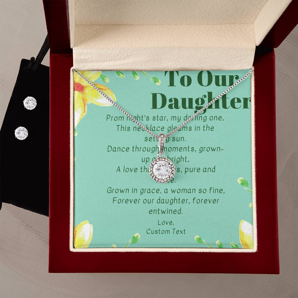 To Our Daughter On Prom Night Eternal Hope Necklace & Earrings Jewelry Set - Daughter Prom Jewelry - Prom Necklace for Daughter