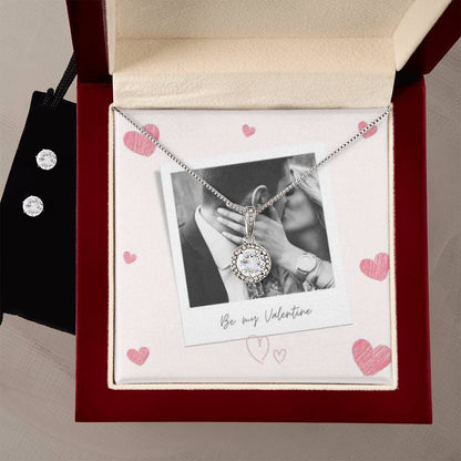 Be My Valentine Eternal Hope Earrings & Necklace Set With Photo Card