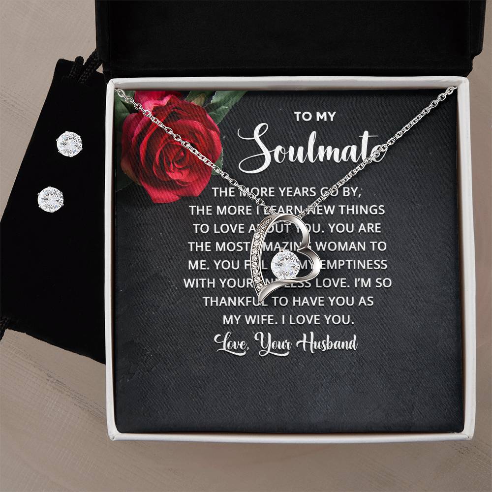 To My Soulmate Forever Love Earring & Necklace Set
