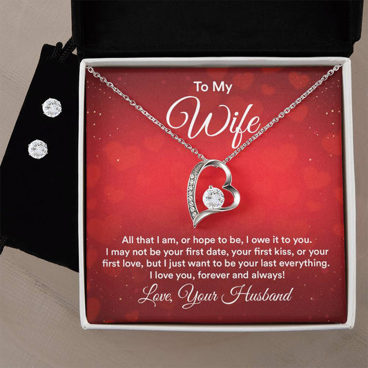 To My Wife All That I Am Forever Love Earring & Necklace Set