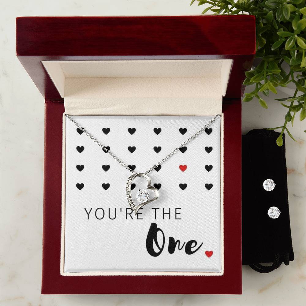 You're The One Forever Love Earring & Necklace Set