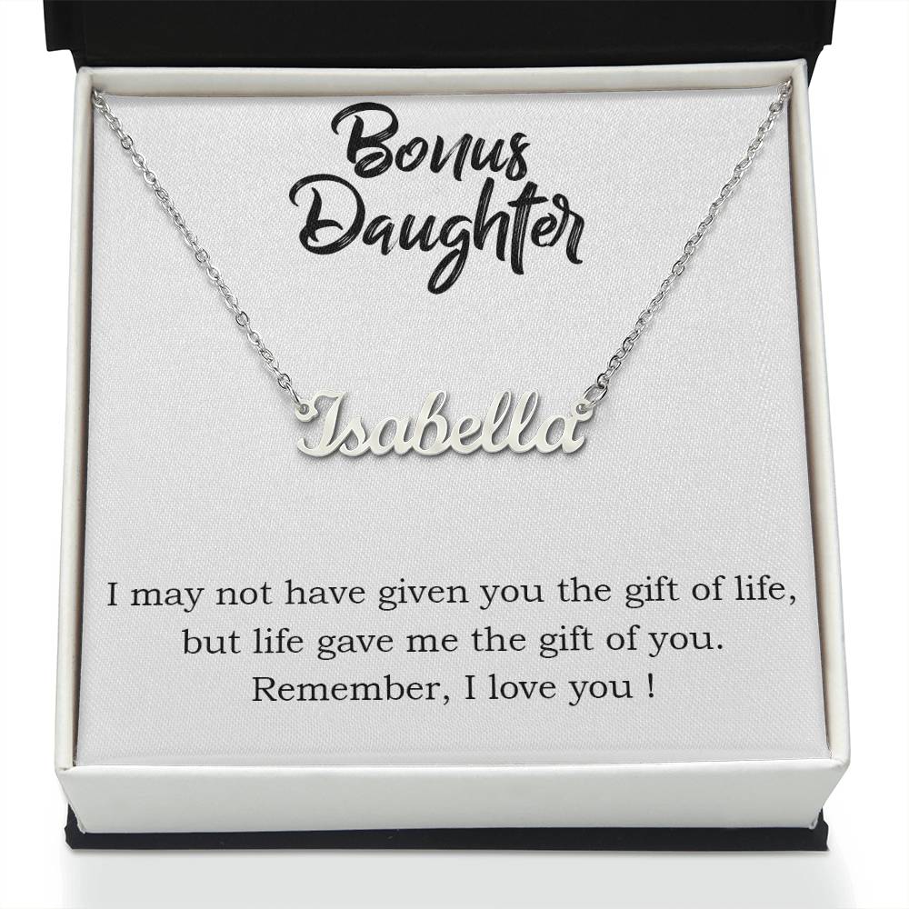 Bonus Daughter - Custom Name Necklace - Daughter Name Necklace