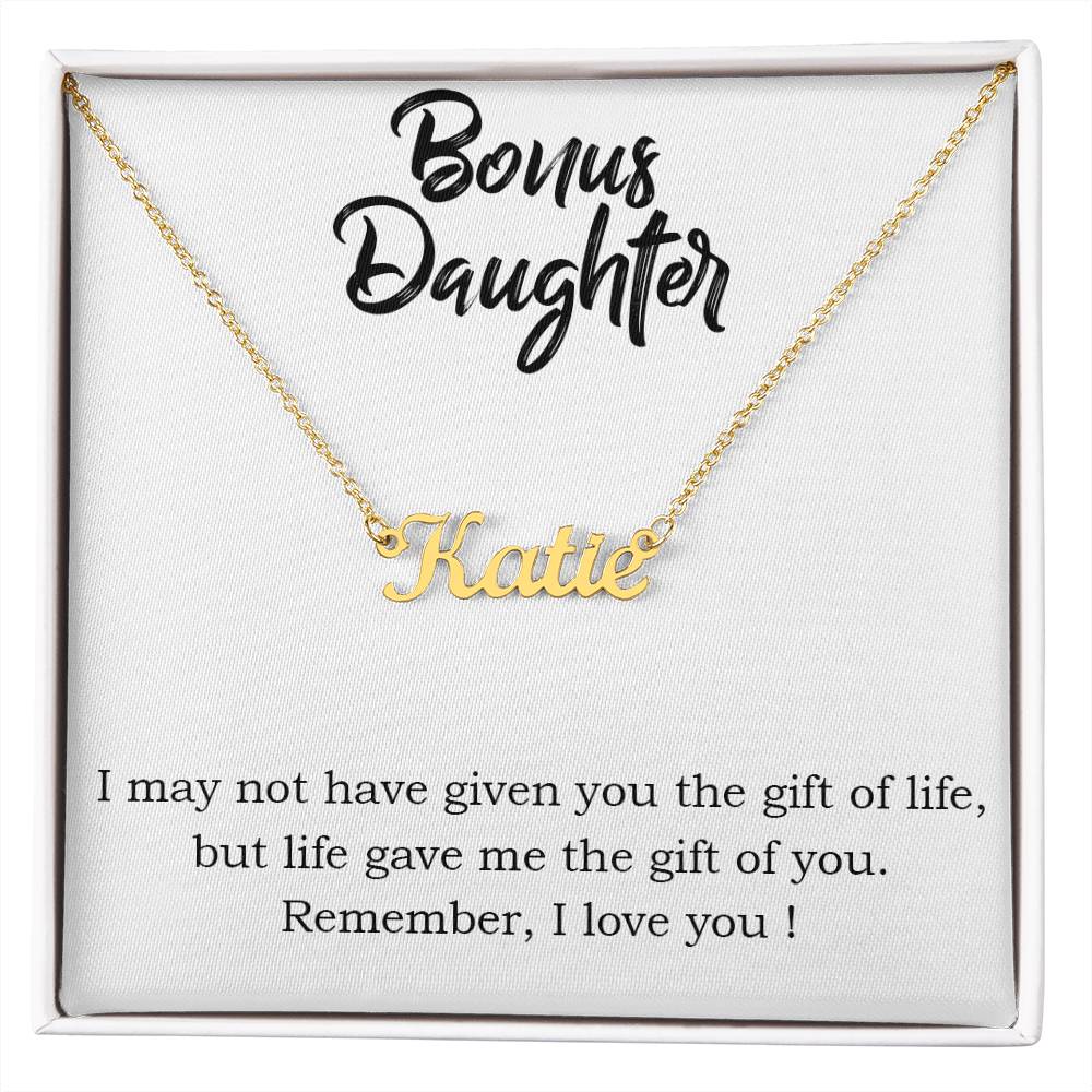Bonus Daughter - Custom Name Necklace - Daughter Name Necklace