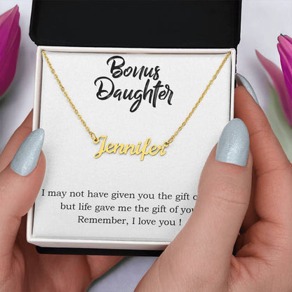 Bonus Daughter - Custom Name Necklace - Daughter Name Necklace