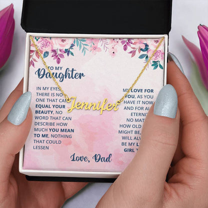 To My Daughter - In My Eyes Custom Name Necklace