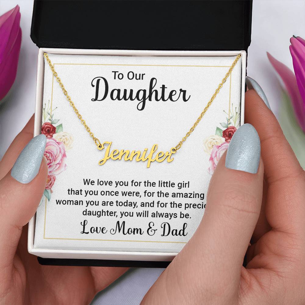 To Our Daughter Love Mom and Dad - Custom Name Necklace