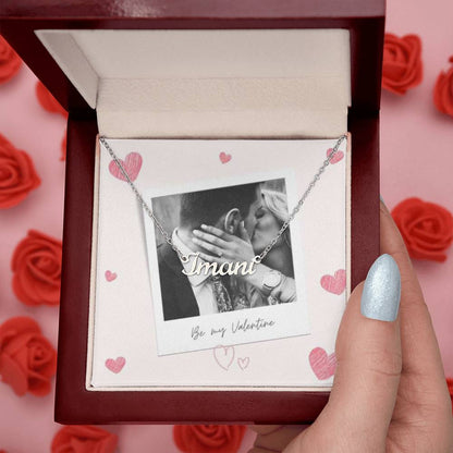 Be My Valentine Custom Name With Photo Box Card