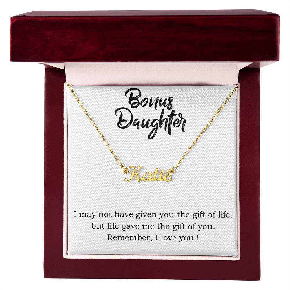 Bonus Daughter - Custom Name Necklace - Daughter Name Necklace