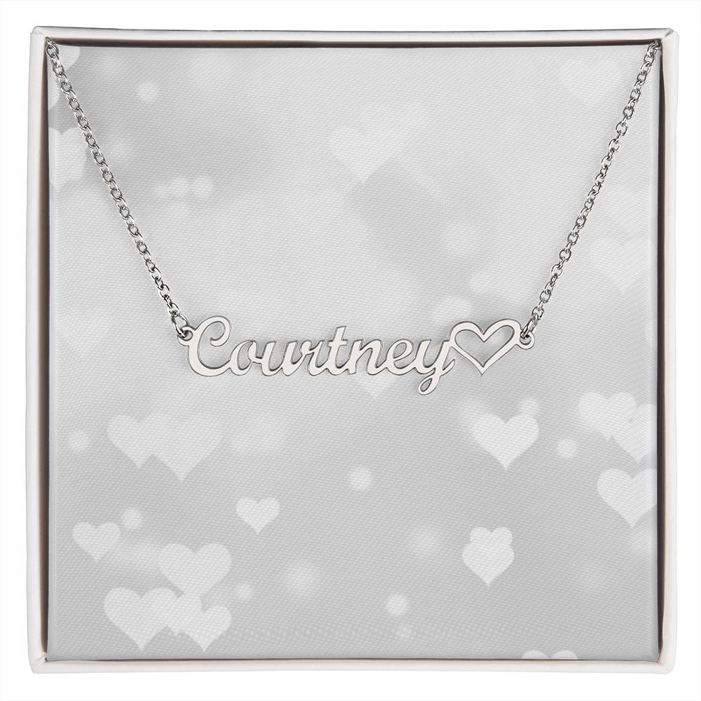 Custom Heart Name Necklace - Heartfelt Elegance: Personalized Heart Name Necklace