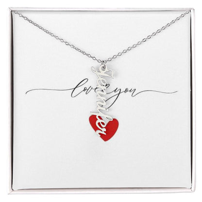Love You Vertical Name Necklace