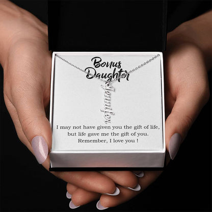 Bonus Daughter Vertical Name Necklace