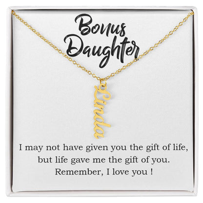 Bonus Daughter Vertical Name Necklace