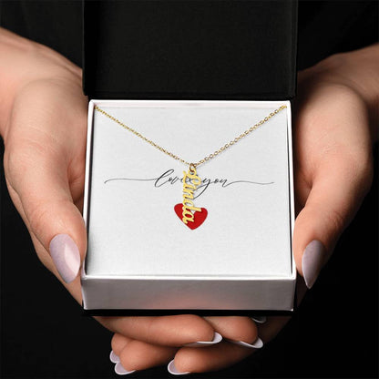 Love You Vertical Name Necklace