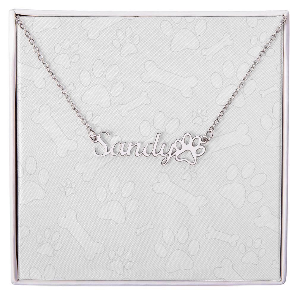 Personalized Paw Print Name Necklace - Cherish Your Fur Baby's Presence: Personalized Paw Print Name Necklace – A Stylish and Custom Keepsake Made in the USA!