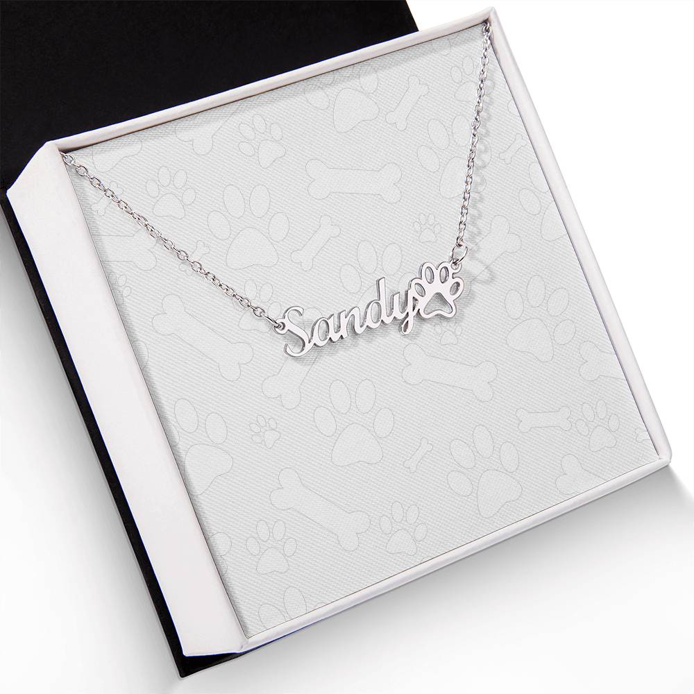 Personalized Paw Print Name Necklace - Cherish Your Fur Baby's Presence: Personalized Paw Print Name Necklace – A Stylish and Custom Keepsake Made in the USA!