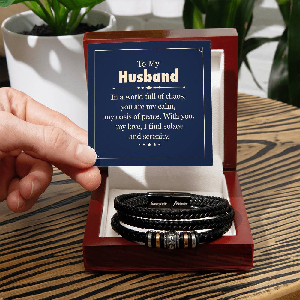 To My Husband - World Full Of Chaos Love You Forever Bracelet