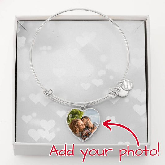 Personalized Photo Bangle Bracelet - Embrace Sentimental Style: Personalized  Picture Bangle Bracelet – Crafted with Love, Customized for You!